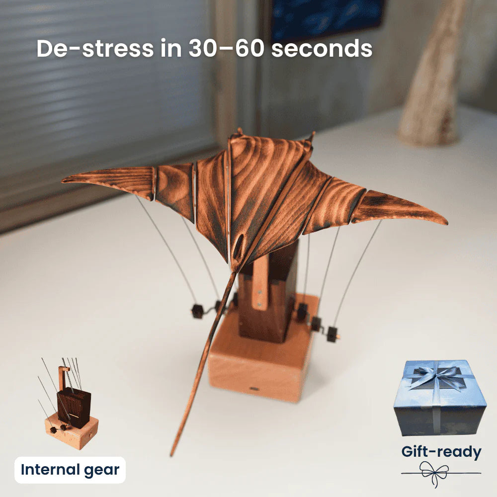 AQUAVERA Handcrafted&nbsp;Wooden&nbsp;Manta&nbsp;Ray&nbsp;Automaton