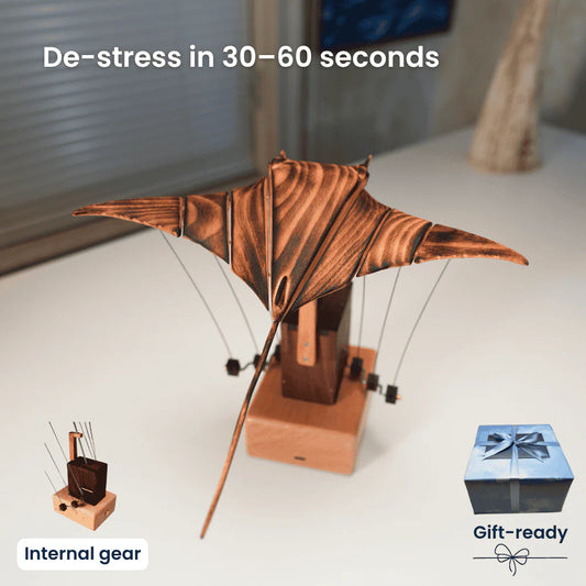 AQUAVERA Handcrafted&nbsp;Wooden&nbsp;Manta&nbsp;Ray&nbsp;Automaton